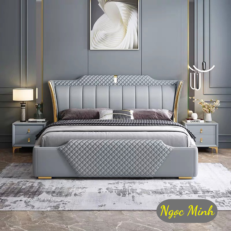 Giường Ngủ Bọc Da Cao Cấp Nhập Khẩu (GN03)